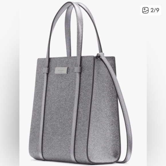 Kate Spade Kenzie Glitter Small Tote Candied Flower (Purplish Hue) NWT $329 - Picture 3 of 9